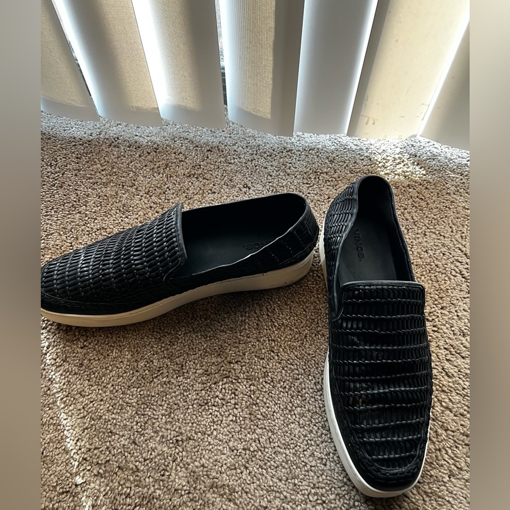 VINCE Stafford Woven Platform Slip On Sneakers,size 10